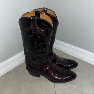 SOLD - Lucchese Handmade Classics Black Cherry Cowboy Western Boots 11D